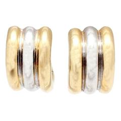 Roberto Coin Adorable Two Color Gold Huggie Hoop Earrings 