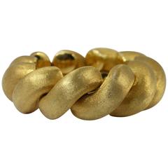 Large Link Brushed Finish Gold San Marco Bracelet