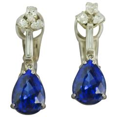 Boucles d'oreilles platine tanzanite