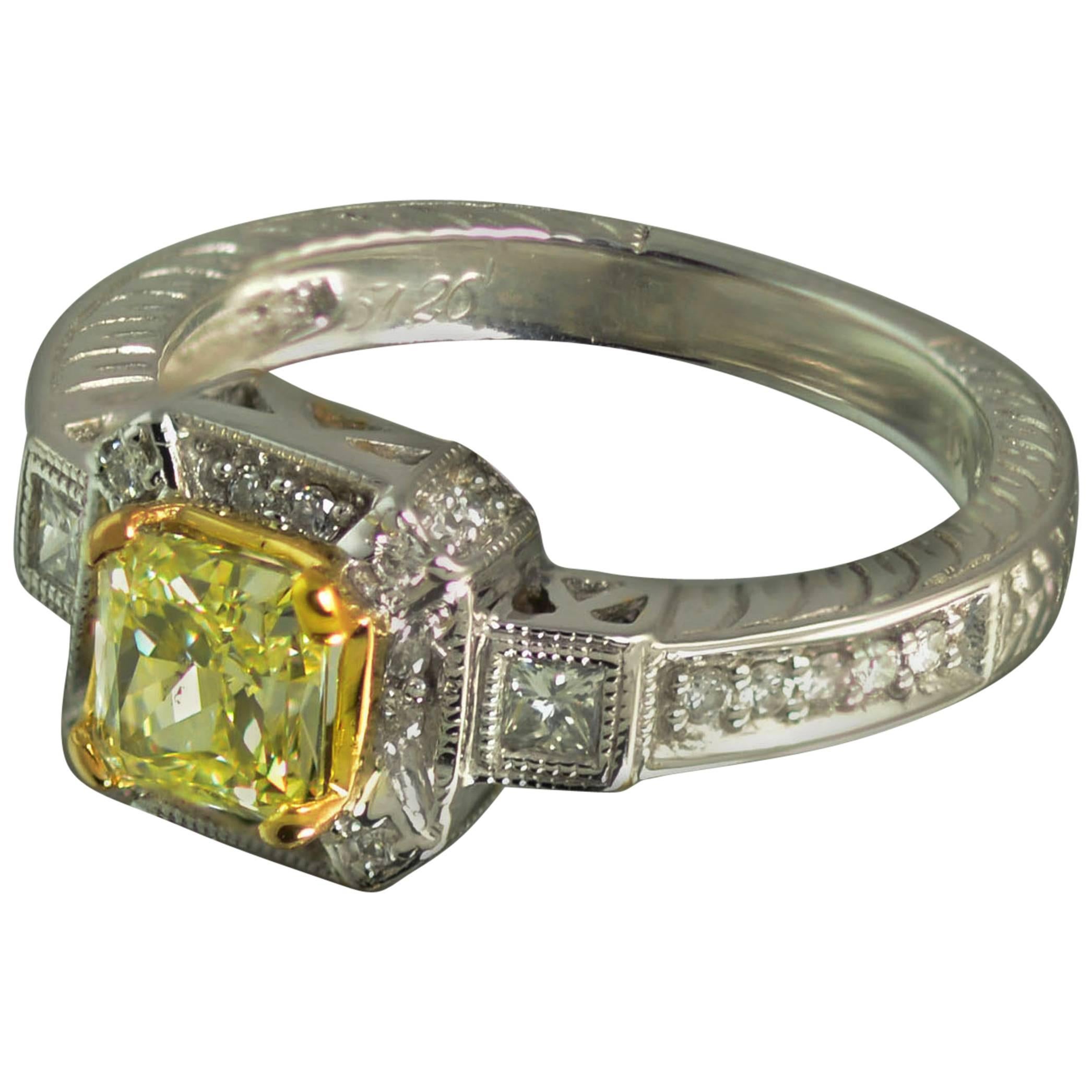 Canary Diamond Two Color Gold Ring