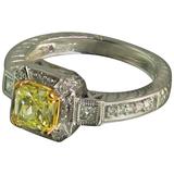 Canary Diamond Two Color Gold Ring