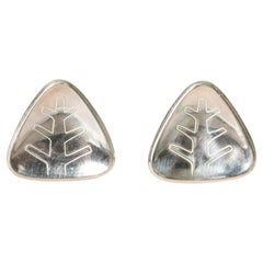 Pair of Midcentury Silver Earrings from Ceson, Sweden, 1960