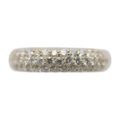 Diamond Pave 3-Row Gold Band Ring