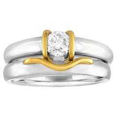 0.35 Carat Diamond Gold Engagement Band Set