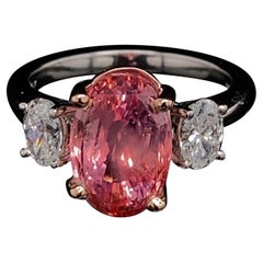 Emilio Jewelry GIA Certified 6.14 Carat Padparadscha Sapphire Ring