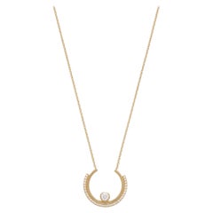 Casey Perez 18K Gold Arc Necklace with Brilliant Cut Diamonds on Cable Chain