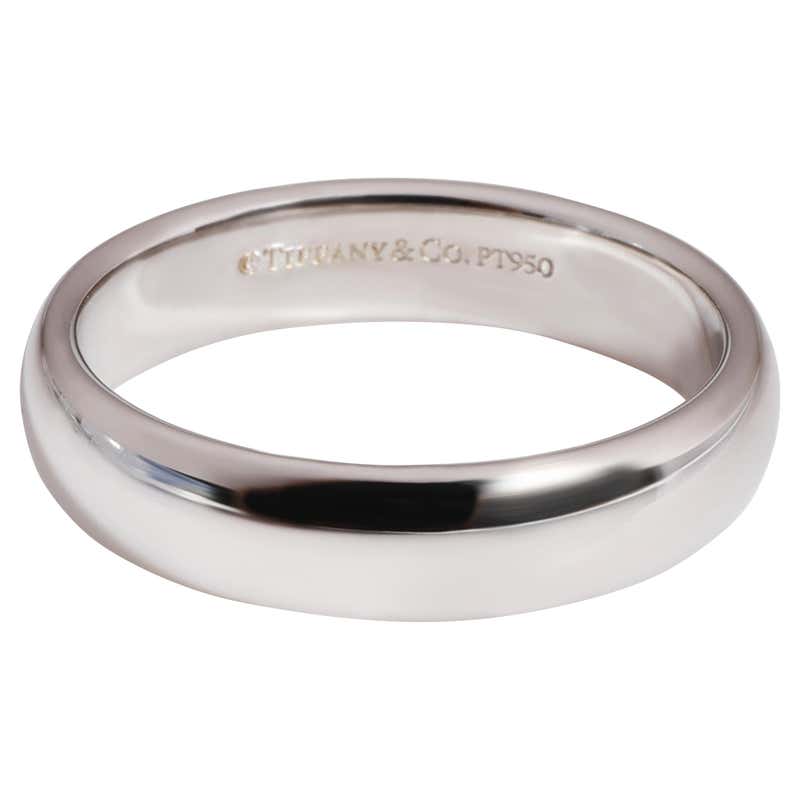 Tiffany and Co. Black Titanium Wedding Band in 950 Platinum For Sale at ...