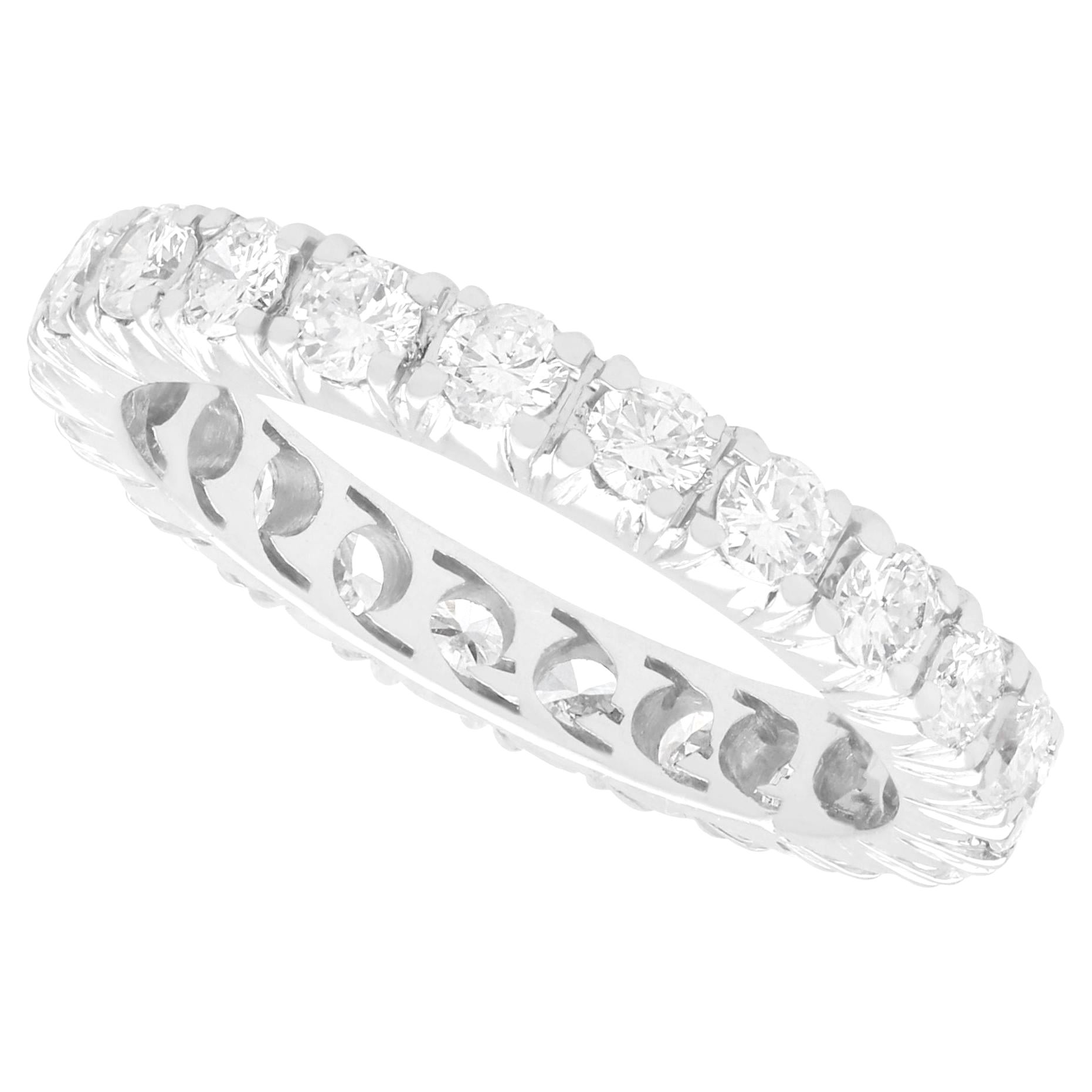 Vintage 1.43 Carat Diamond and Platinum Full Eternity Ring For Sale