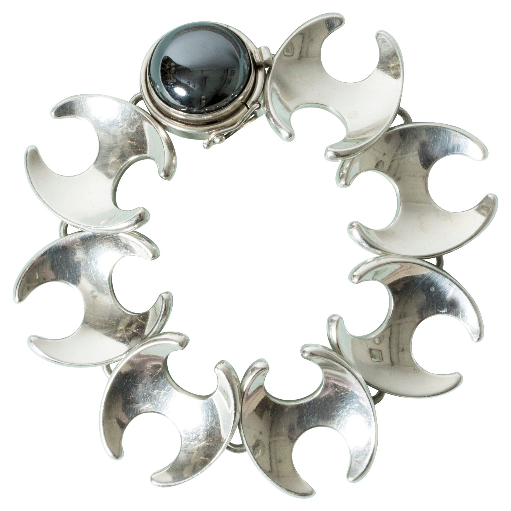 Silver and Hematite Bracelet #130B by Henning Koppel, Georg Jensen