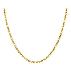 Victorian 14 Karat Yellow Gold Fluted Chain Antique Necklace