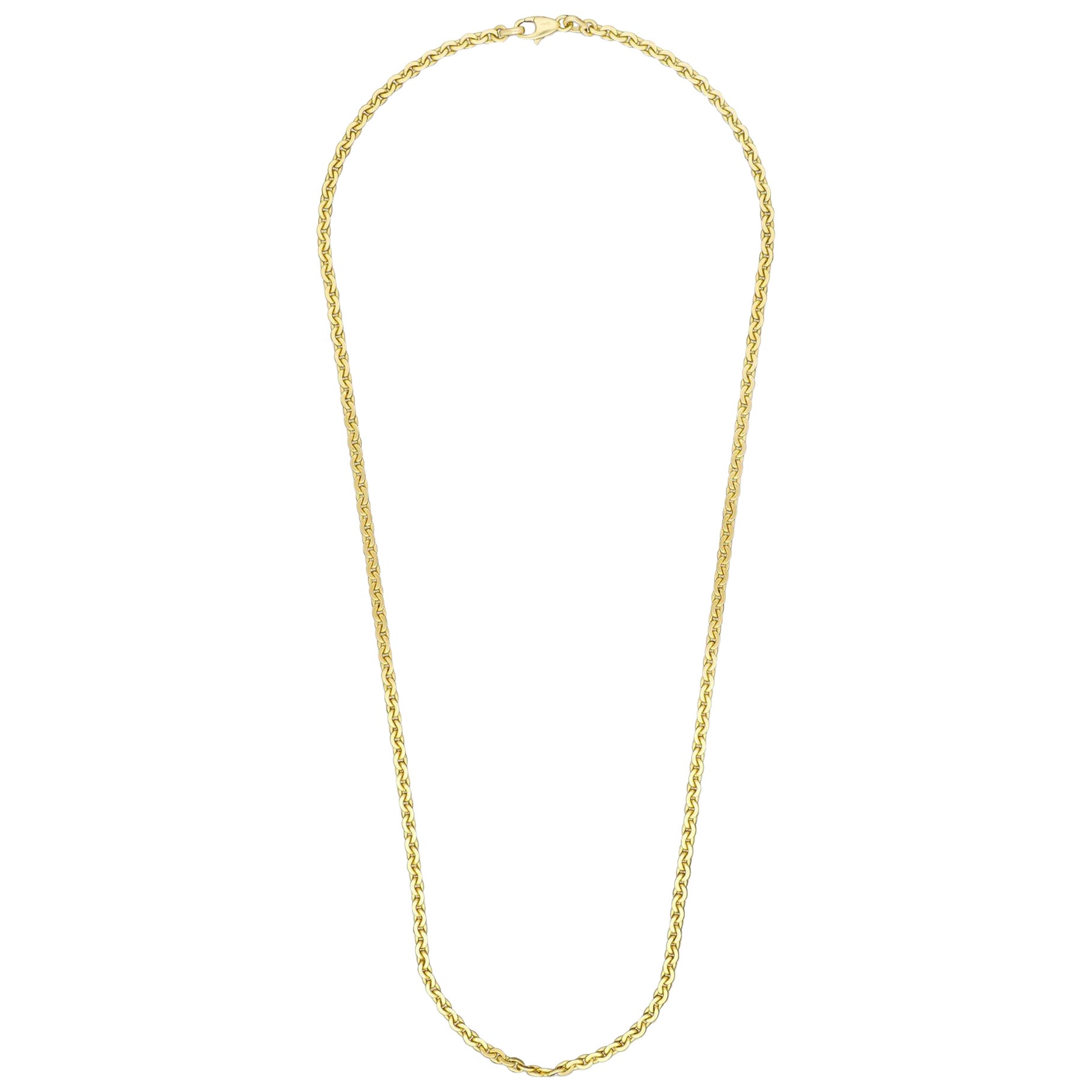 Cartier 18ct Gold Flattened Oval Link Long Chain Circa 1980s