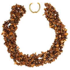 AJD Three 36 Inch Infinity Chatoyant Tiger's Eye Necklaces  Great Gift!