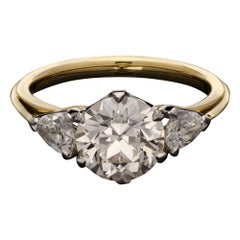 Hancocks 1.92ct Old European Cut and Pear Shape Diamond Ring Contemporary
