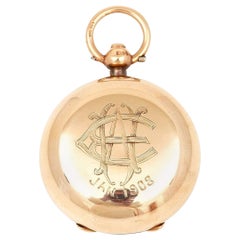 Edwardian 9ct Yellow Gold Monogram Sovereign Case Circa 1906