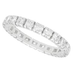 Bague d'éternité française vintage en or blanc et diamants de 1,10 carat, c. 1950