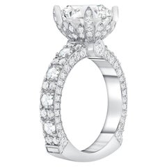 2 Carat Rose Cut Side Stone with Oval Cut Center Engagement Ring