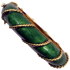 Green Enamel Gold Bracelet