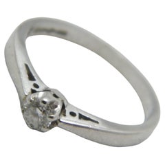 Vintage Diamond Palladium Solitaire Engagement Ring L1/2 6 950 Purity Heavy