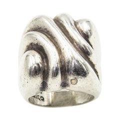 Stylized Mexican Three Dimensional Sterling Silver Ring