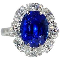 Fine Ceylon Sapphire Diamond Gold Ring