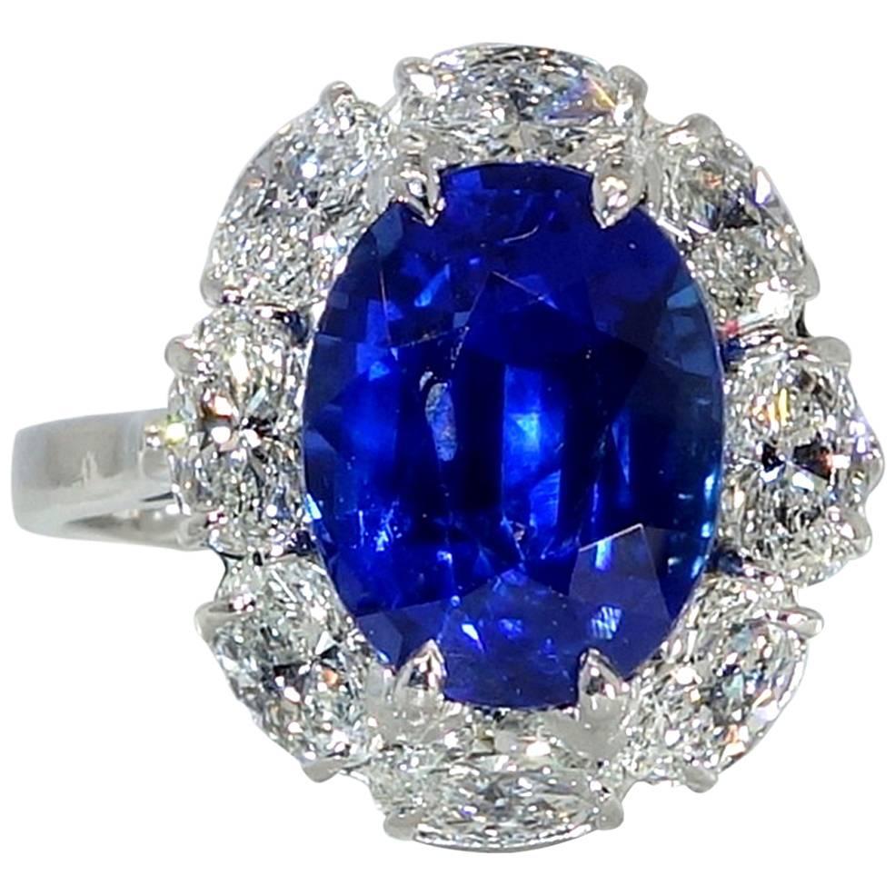 Fine Ceylon Sapphire Diamond Gold Ring at 1stdibs