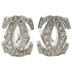 Cartier Double C Large Diamond Gold Earrings  