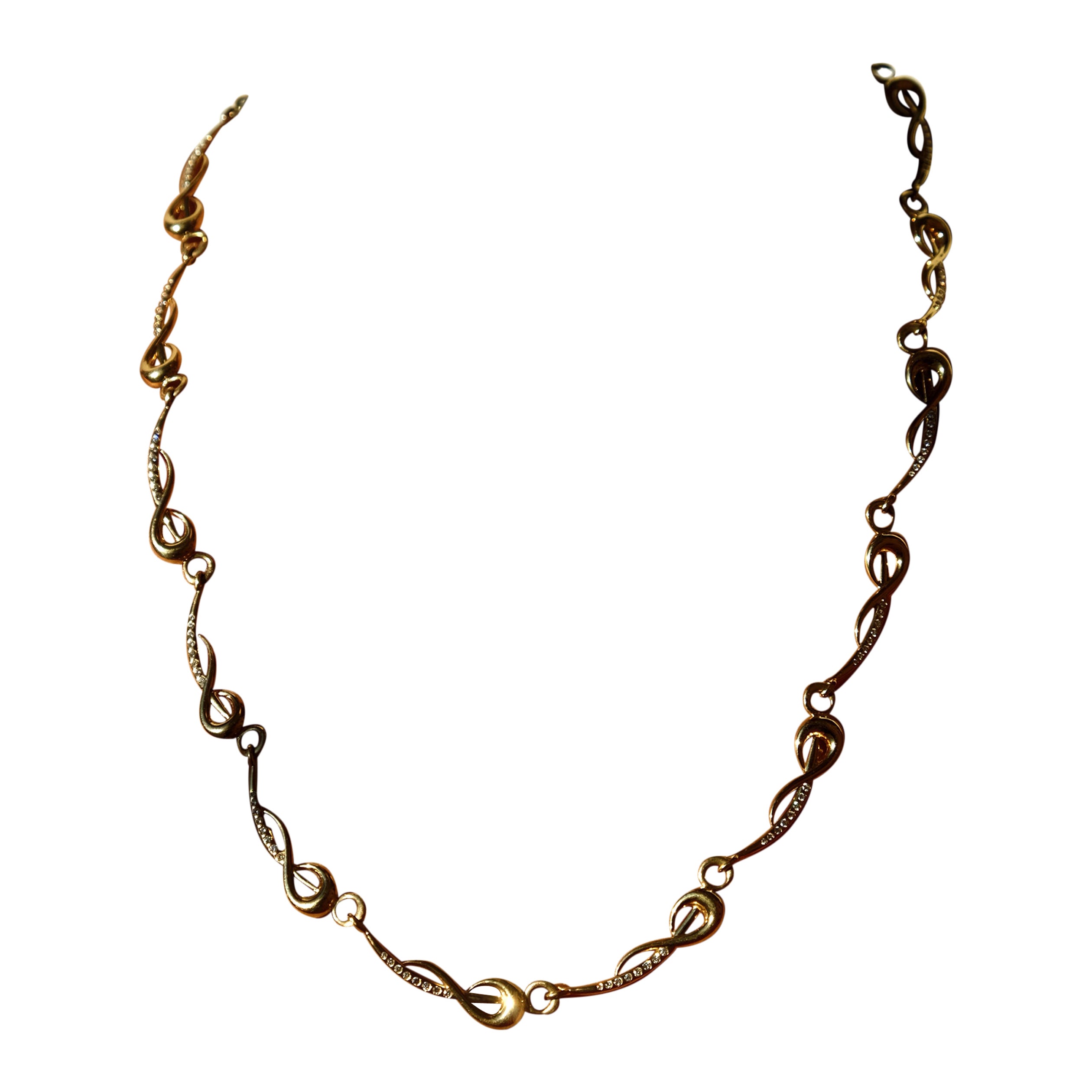 Touissant Link Chain in 18k Gold with Diamonds For Sale