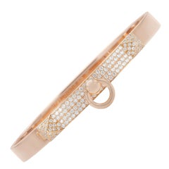 Hermes ""Collier de Chien" Roségold-Armband mit Diamanten