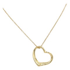 Tiffany & Co. Elsa Peretti 18K Yellow Gold Open Heart Pendant Necklace