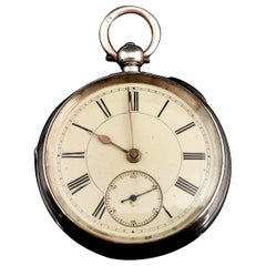 Antique Victorian Sterling Silver Pocket Watch, Fusee Movement