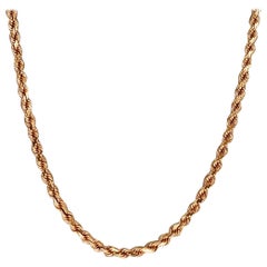 14 Karat Solid Rose Gold Rope Chain Necklace