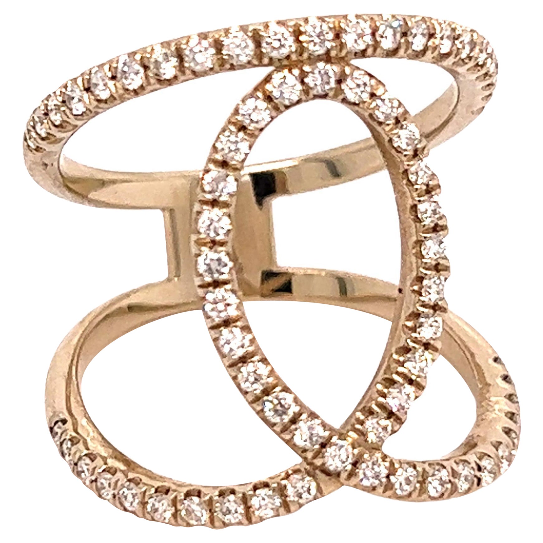 Diamond Ring 14k Gold 0.85 TCW Certified For Sale