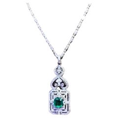 Ct 20, 44 of Diamonds and Zambia Emerald on Necklace