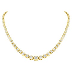 14k Gold Diamant-Halskette, abgestufte Diamant-Halskette mit natürlichen Diamanten