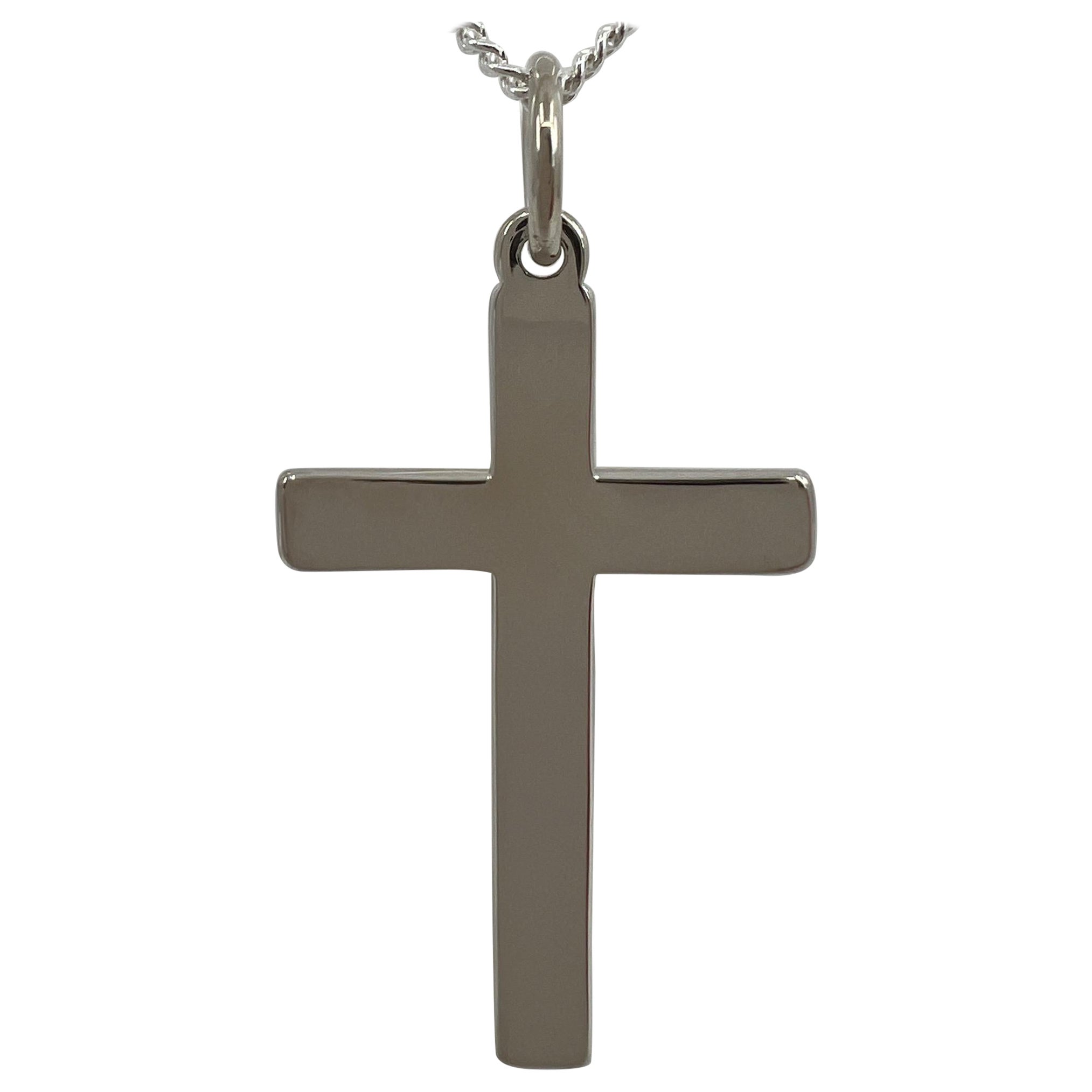 925 Sterling Silver Cross Pendant Curb Chain Pendant Necklace
