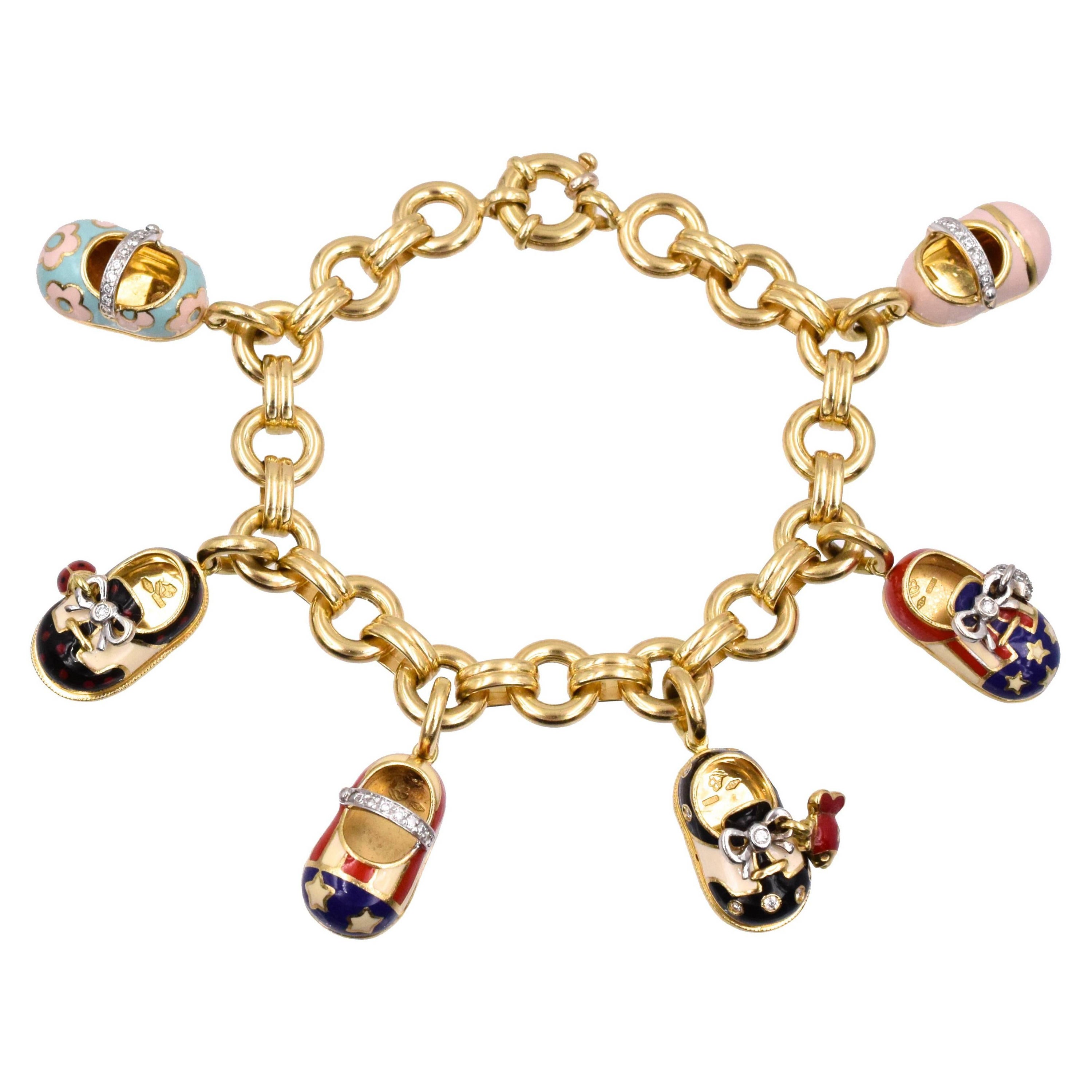 Aron Basha Shoe Charm Bracelet