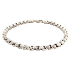 Tiffany & Co. 18k White Gold Classic Box Link Bracelet