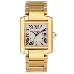 Cartier: 18 Karat Gelbgold Herrenuhr Tank Francaise 1840