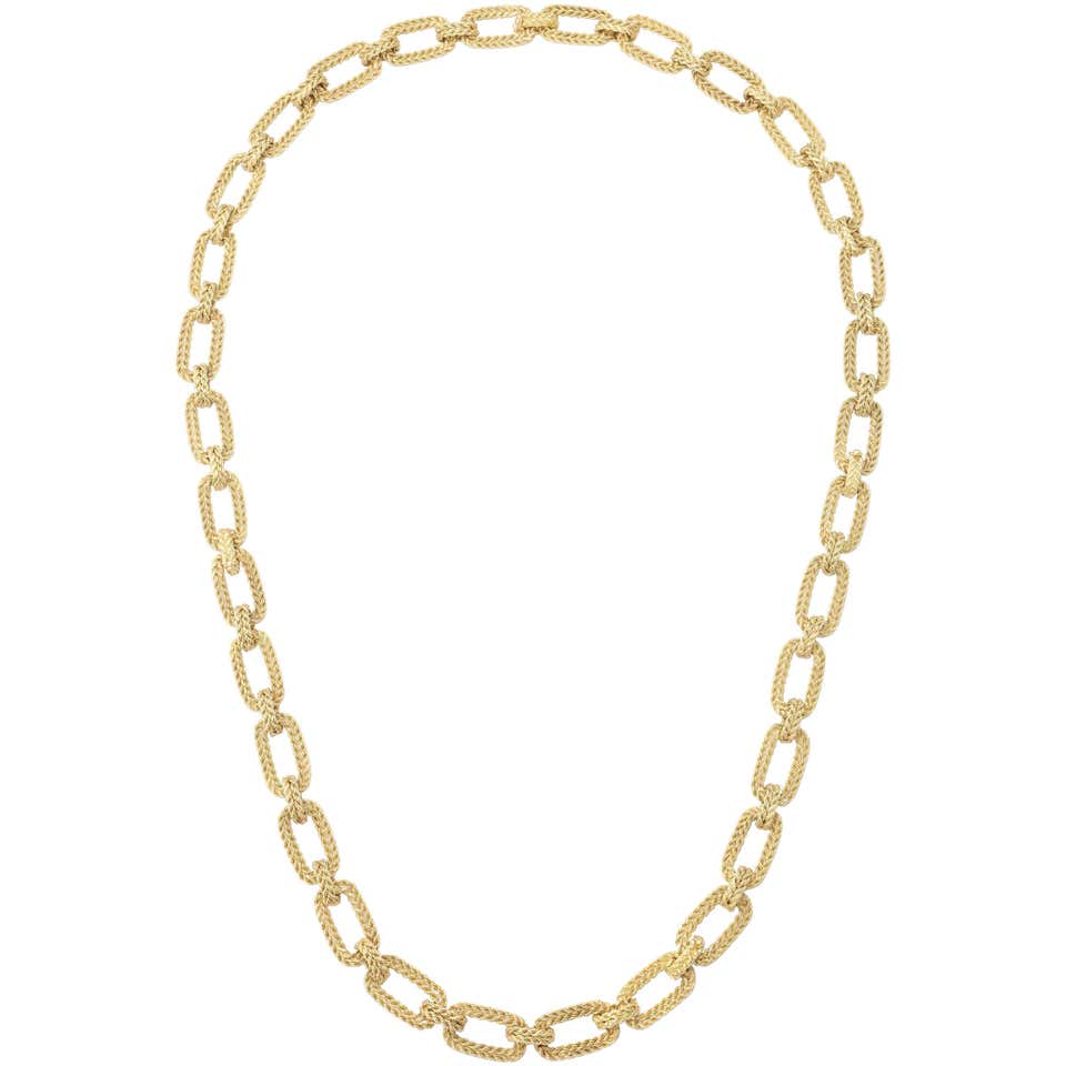 Gold Bar and Rope Chain Necklace of Variable Length at 1stDibs ...