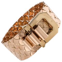 1940s Retro French Gold Buckle Bracelet 2