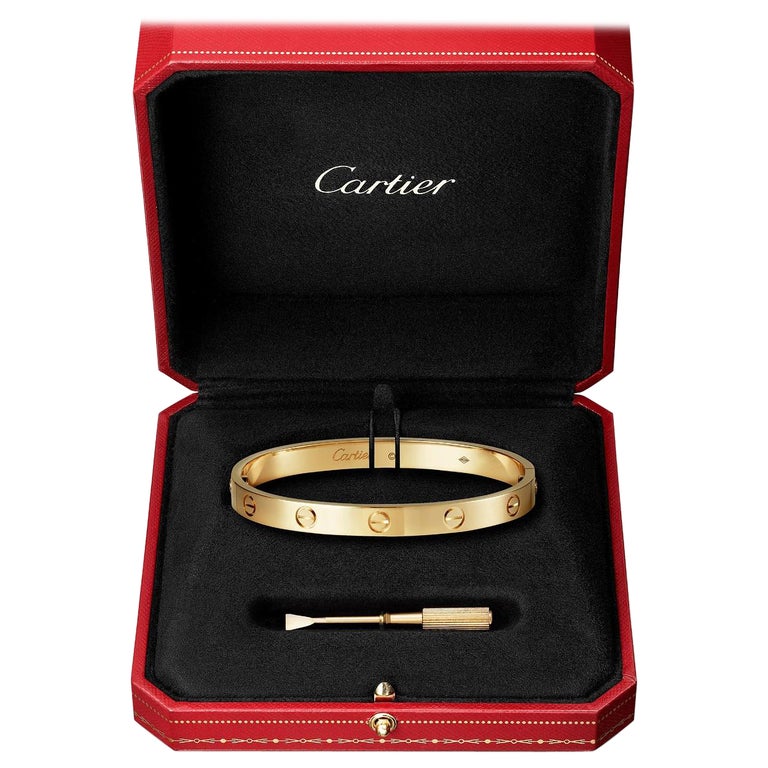 Cartier Love Bracelet 18k Rose Gold with Box and Screwdriver For Sale at  1stDibs | cartier bracelet screwdriver, cartier bracelet price