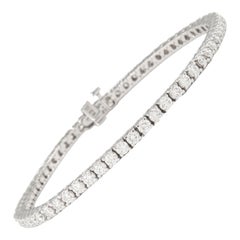 Alexander Bracelet tennis en or blanc 18 carats avec diamants de 3,89 carats