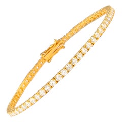 Alexander Bracelet tennis en or jaune 18 carats avec diamants de 3,73 carats