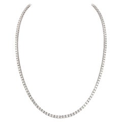 Alexander 21.84 Carat 22in Diamond Tennis Necklace 18 Karat White Gold