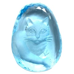 Topaze bleue en forme d'animal sculptée pour la fabrication de bijoux, pierre précieuse naturelle de qualité supérieure