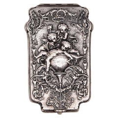 Antique Brüder Figdor 1905 Austrian Art nouveau Belle Epoque Card Holder Sterling Silver