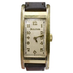 Art Deco 10k Gold Filled Gents Watch, Bulova, Fully Serviced, C1936