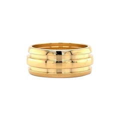 Tiffany & Co. Atlas 18 Karat Yellow Gold Grooved Wide Band Ring