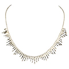 $2950 / Italy Designer Top Quality Fringe Necklace / Adjustable / 14K Gold