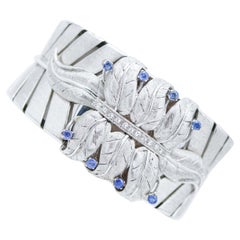 Vintage Sapphires, Diamonds, 18 Karat White Gold Retrò Bracelet